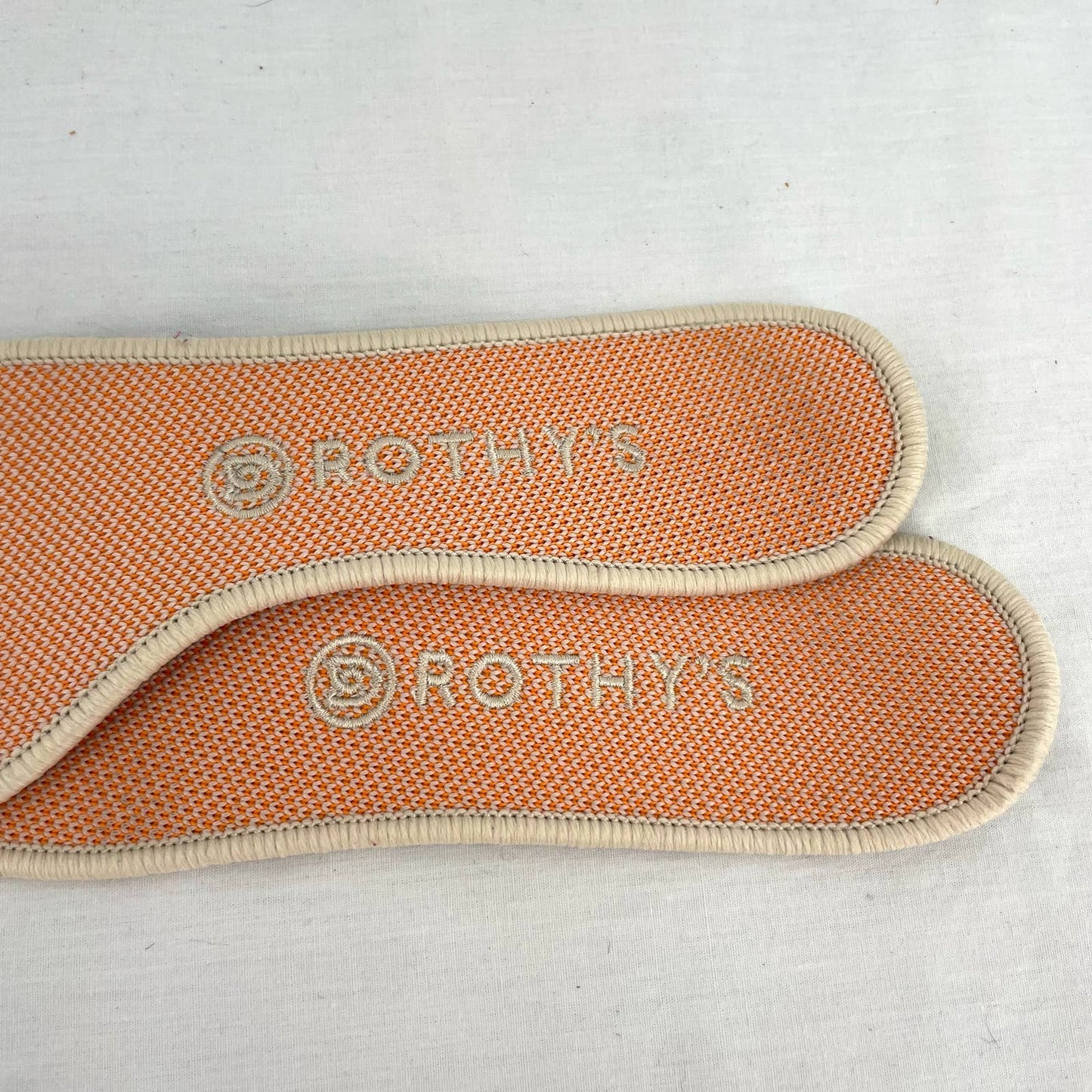 Rothy’s The Point Sherbet Orange White Striped Flats Bright Casual Summer Shoes Size 11.5