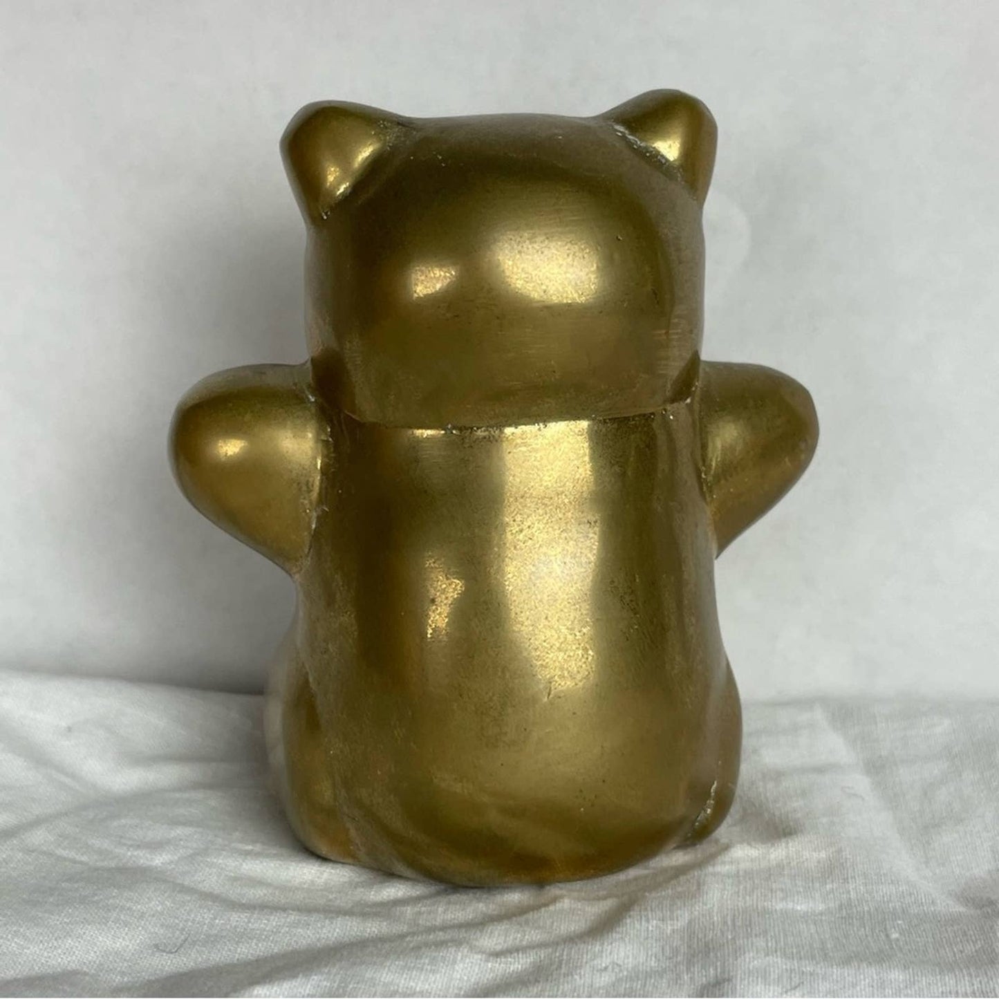 Vintage Brass Bear Adorable Chubby Teddy Figurine Nursery Traditional Style