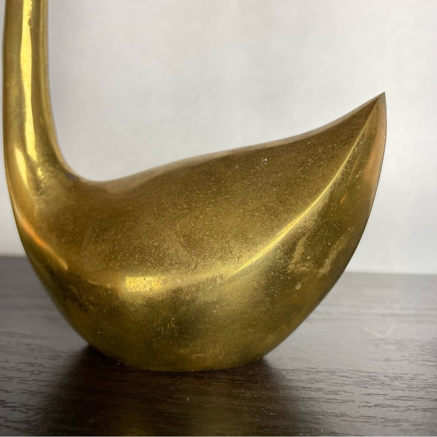 Vintage Brass Elegant Swan Pair Large Mid-Century Modern Decor Curio Figurines