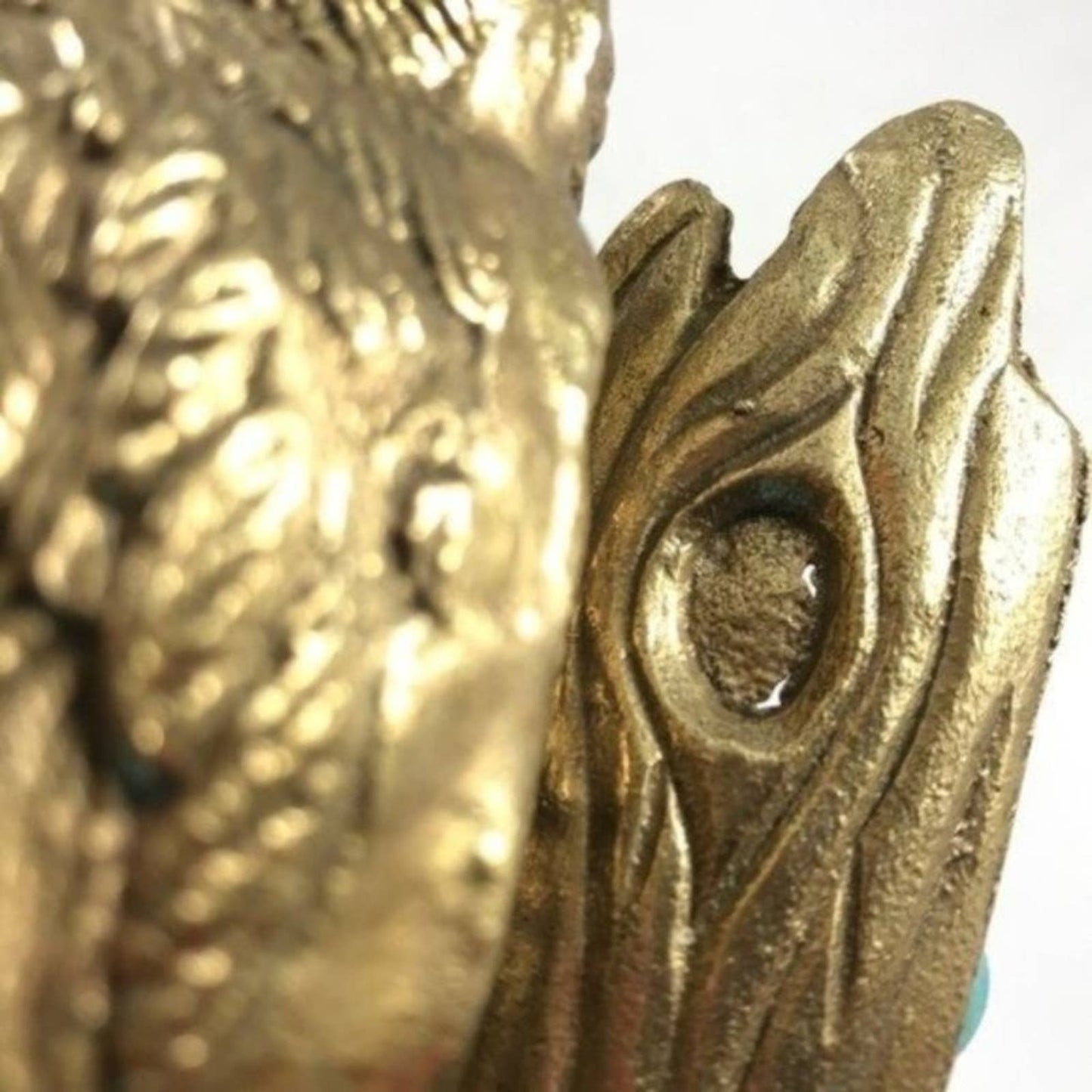 Rare Vintage Brass Owl Big Perched Owl & Tree Gold Office Shelf Cast Figurine