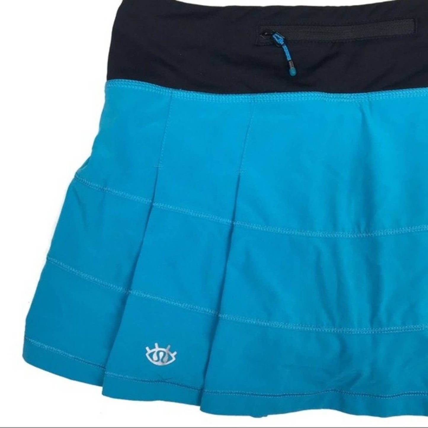 Lululemon Pace Rival 2014 Seawheeze Gusto Blue Tennis Running Skirt Skort Golf Size 4