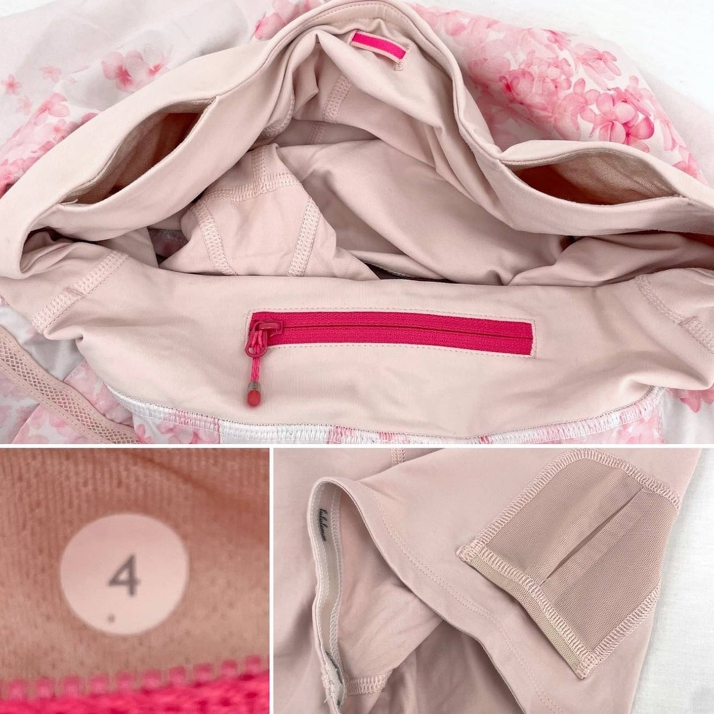Lululemon Pace Setter Skirt Frangipani Parfait Pink White Golf Tennis Skort Size 4