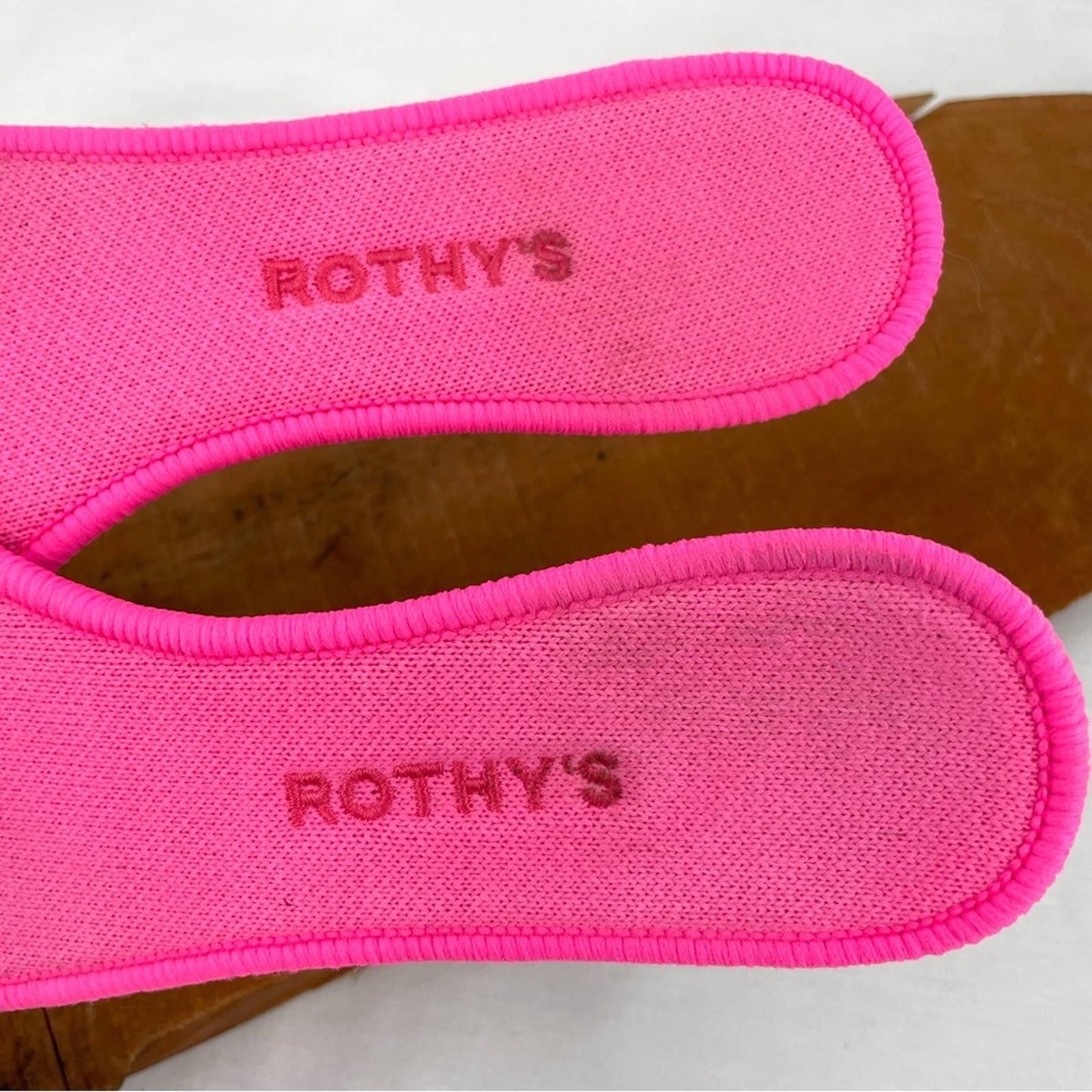 Rothy’s Merino Wool Haze Spot Grey Leopard Print Hot Pink Trim Round Toe Flats Size 9