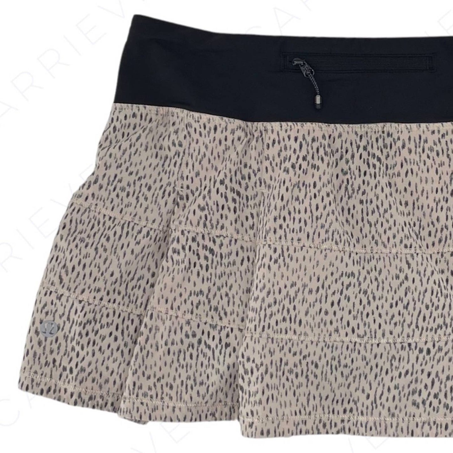 Lululemon Pace Rival Dottie Dash Grain Black Golf Tennis Skirt Skort Animal Size 6