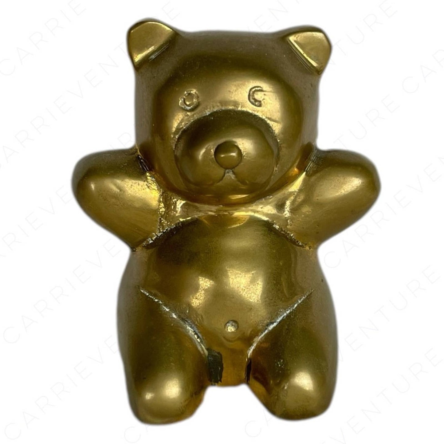 Vintage Brass Bear Adorable Chubby Teddy Figurine Nursery Traditional Style