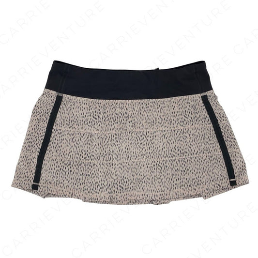 Lululemon Pace Rival Dottie Dash Grain Black Golf Tennis Skirt Skort Animal Size 6
