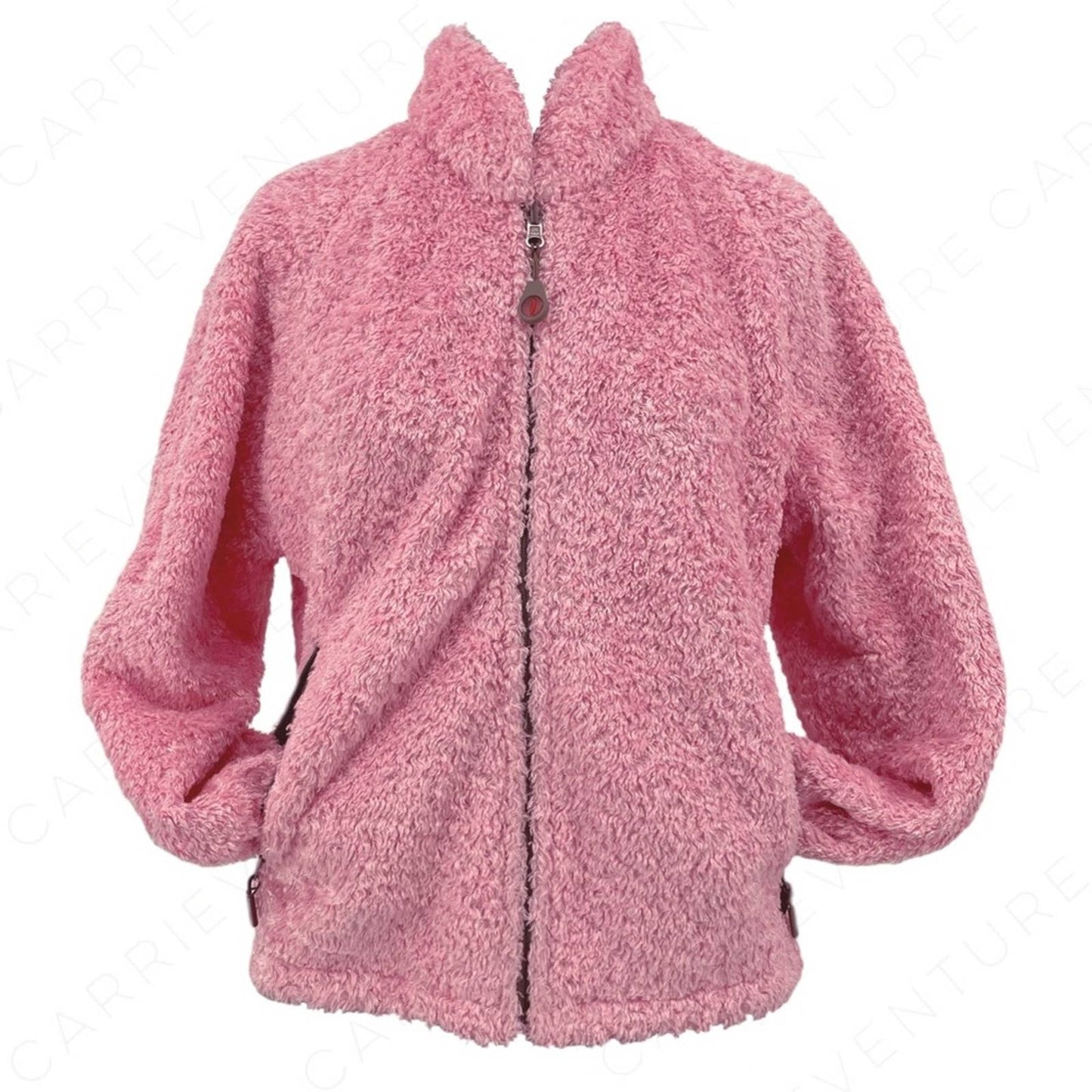 Hot Chillys Pink Shaggy Fuzzy Sherpa Fleece Jacket Shooter Series Zip In Layer Size M