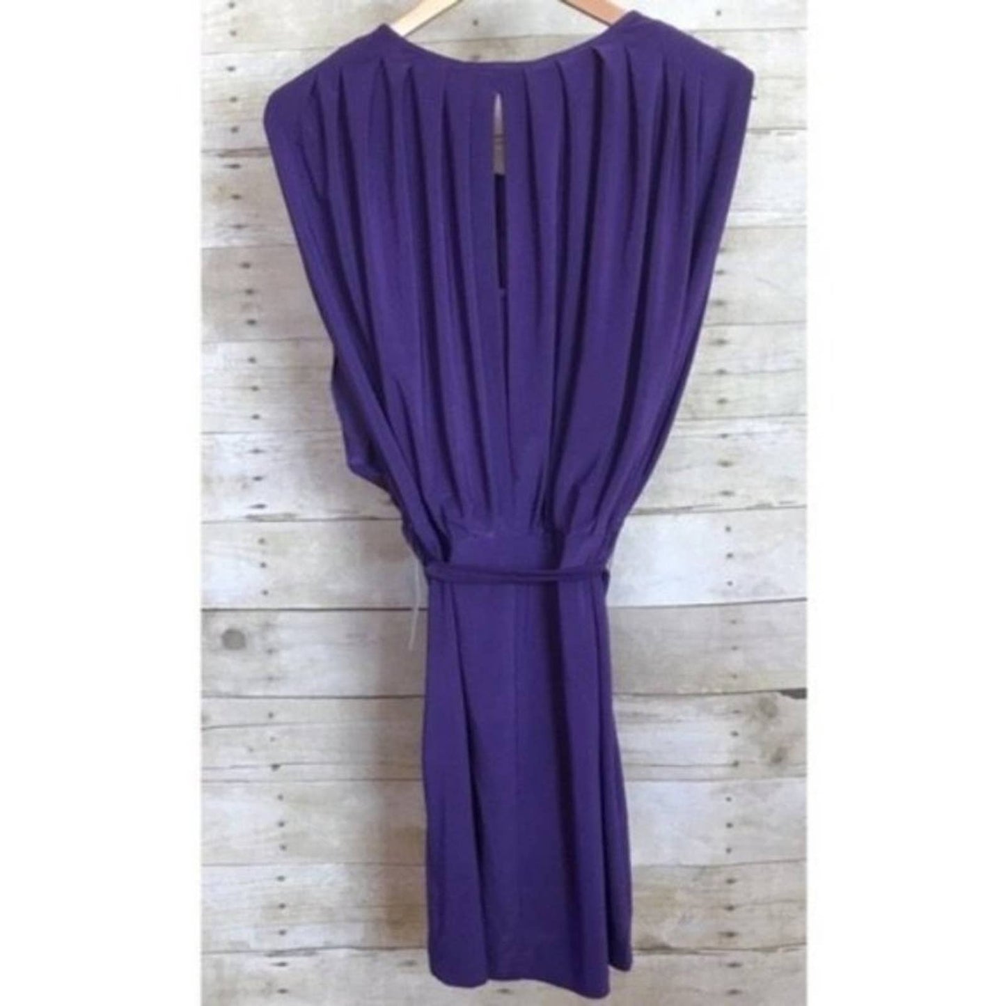 NWT Alex & Ava by Komarov Cocktail Party Dress Purple Draped Style Tie Waist Size S