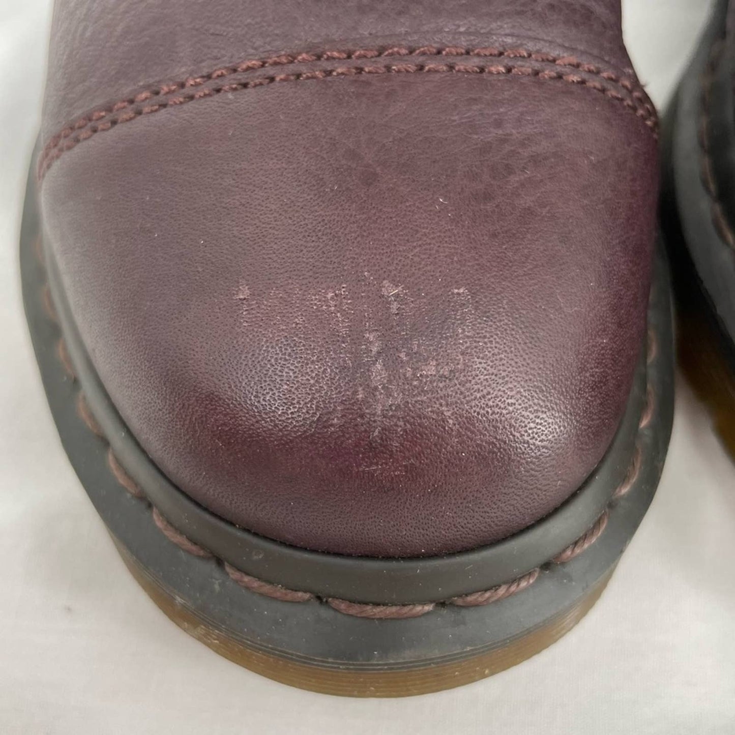 Dr. Martens Aimilie Elk Oxblood Brown Leather Fold Over Union Jack Biker Boots Size 7