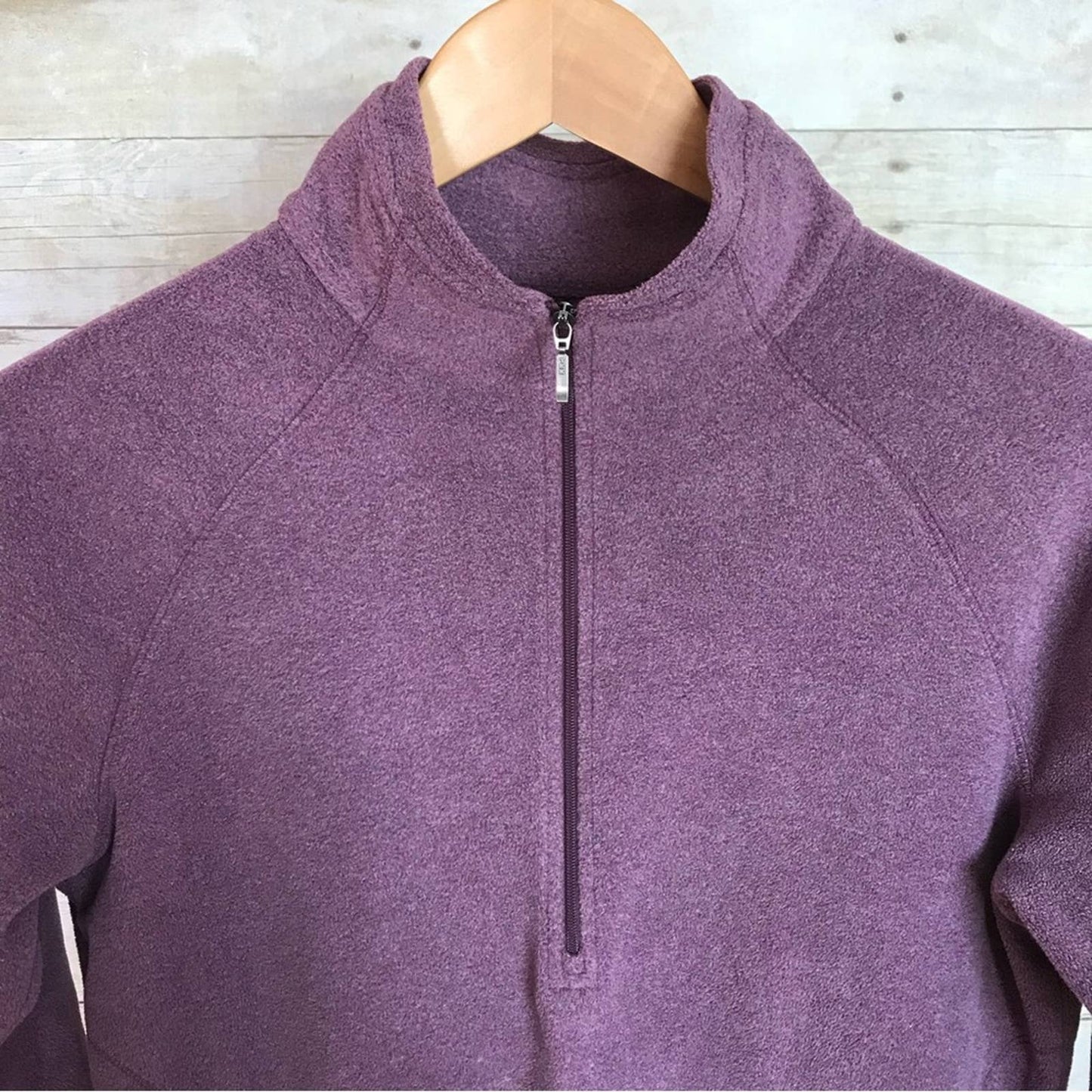 White Sierra Fleece Pullover 1/2 Zip Cozy Purple Soft Jacket Outdoor Layer Size M