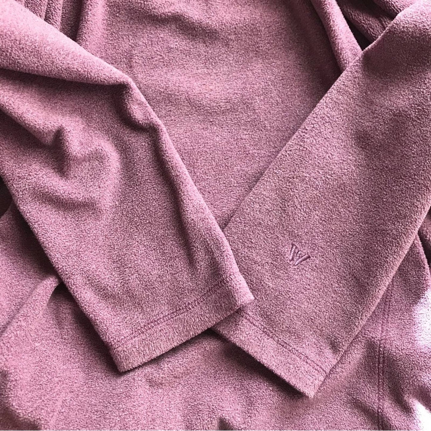 White Sierra Fleece Pullover 1/2 Zip Cozy Purple Soft Jacket Outdoor Layer Size M