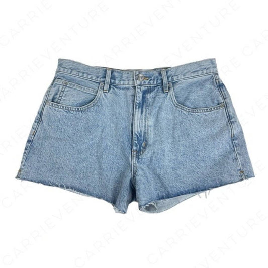 SLVRLAKE Farrah Short Time Worn Wash Light Blue Cutoff High Rise Jean Shorts Size 30