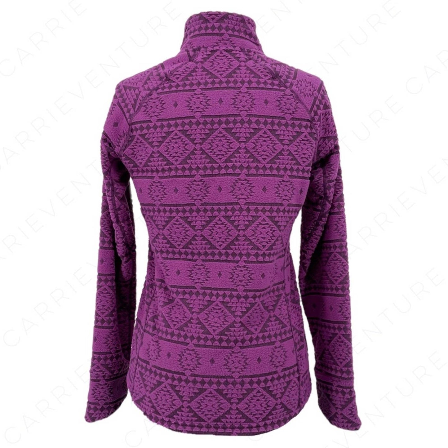 EMS Eastern Mountain Sports Bright Purple Pullover Fleece Jacket Top Snap Neck Size S