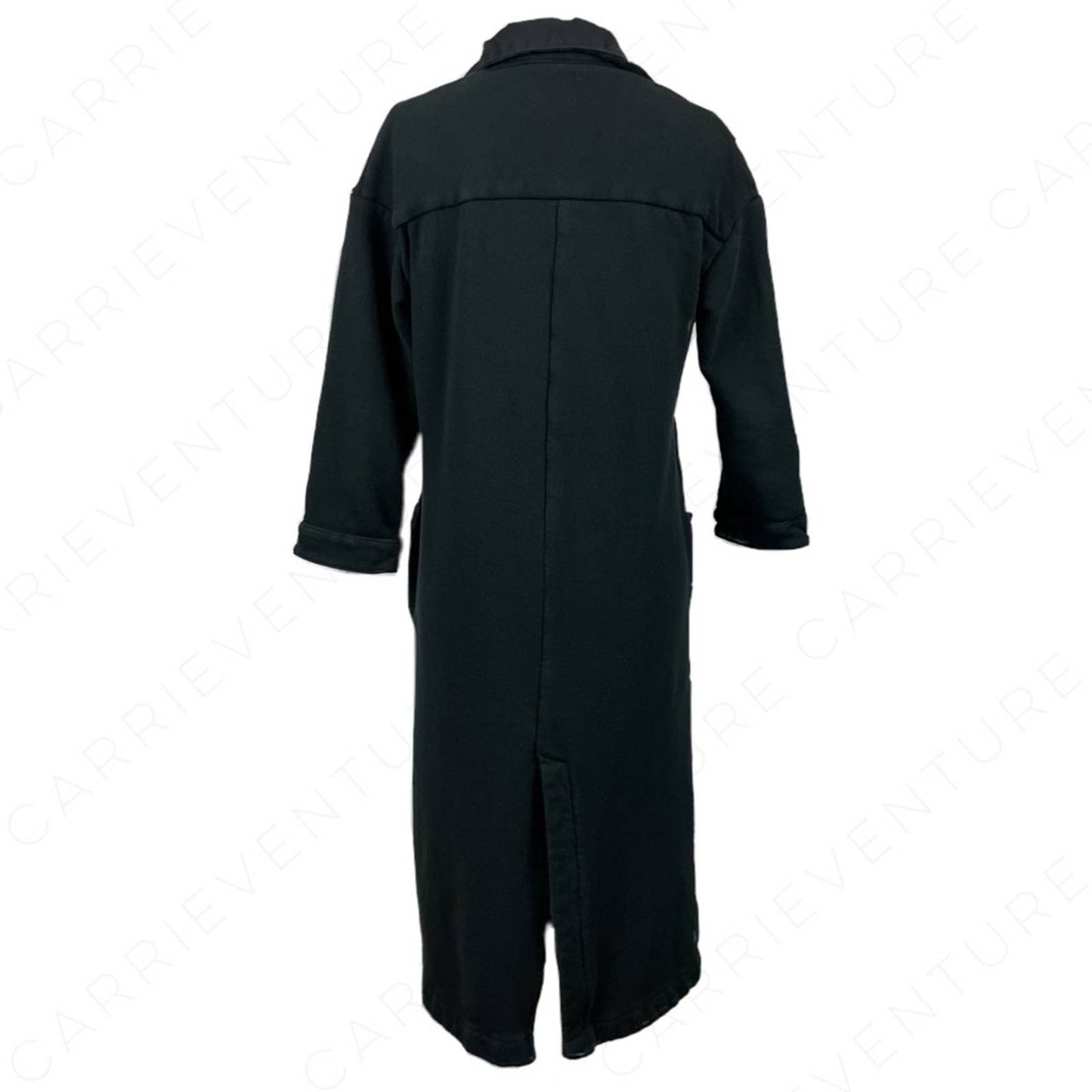 Esby Ramona Duster Style Long Black Knit Cotton Cardigan Minimalist Jacket Size S