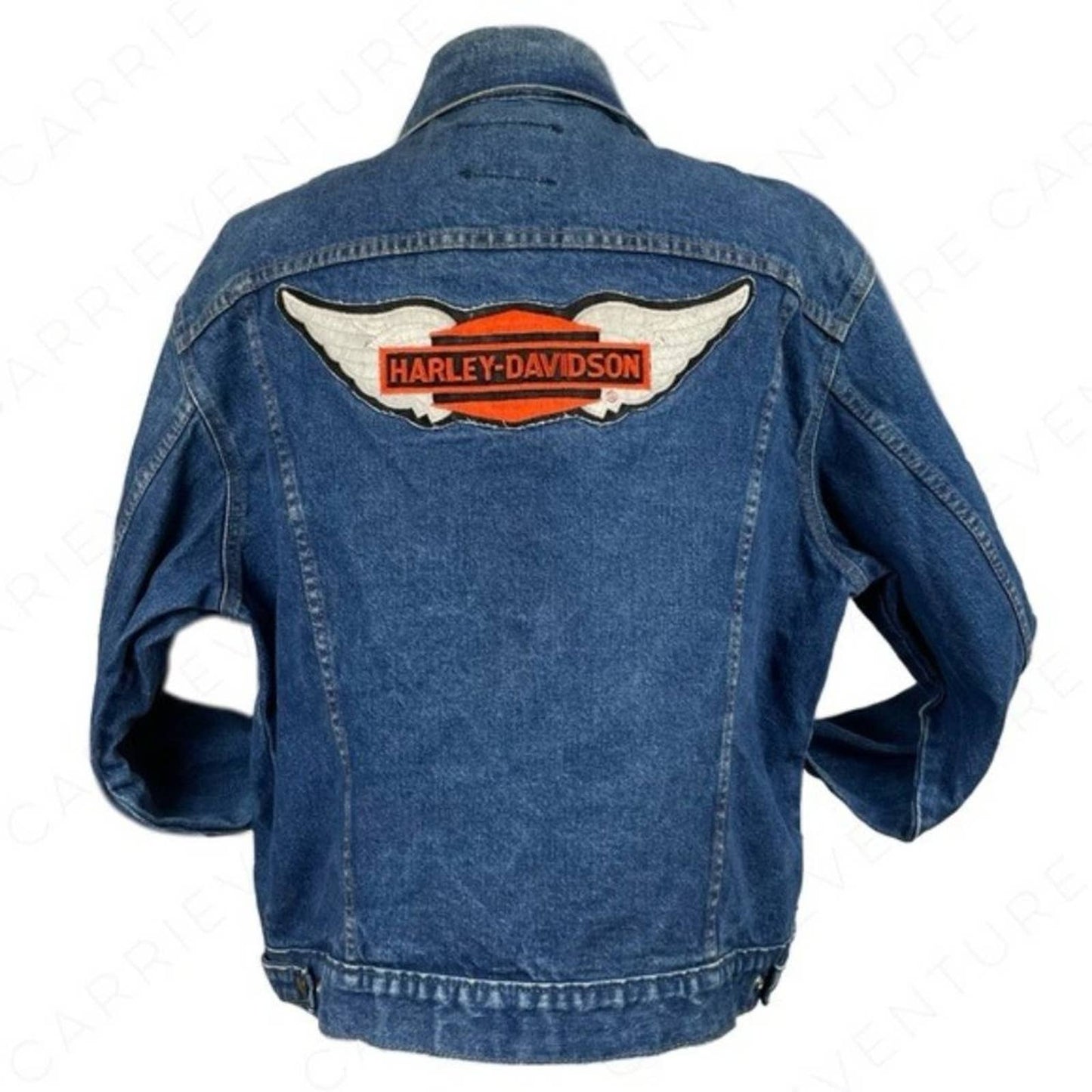 Vintage Harley-Davidson Saddle King 70s DIY Homemade Trucker Jean Jacket Size 48 Reg